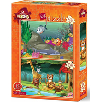 ART PUZZLE Puzzle Pod mořem a divoká zvířátka 24+35 dílků