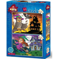 ART PUZZLE Puzzle Sova a čarodějnice 2x100 dílků