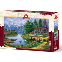 ART PUZZLE Puzzle Vesnice u jezera 1500 dílků