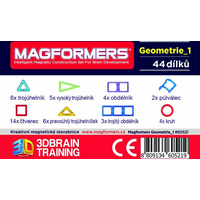MAGFORMERS Geometrie 1: Obrázky a stavby - box 44 dílků