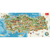 ANATOLIAN Panoramatické puzzle Mapa Turecka 1500 dílků