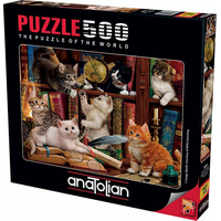 ANATOLIAN Puzzle Kočičky v knihovně 500 dílků