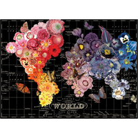 GALISON Puzzle Rozkvetlá mapa světa 1000 dílků
