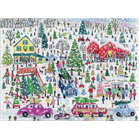 GALISON Puzzle Farma s vánočními stromky 1000 dílků