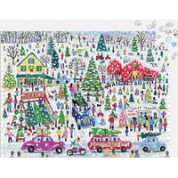 GALISON Puzzle Farma s vánočními stromky 1000 dílků