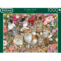 FALCON Puzzle Kočky mezi květy 1000 dílků