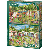 FALCON Puzzle Táboření a kempování 2x500 dílků