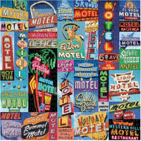 GALISON Čtvercové puzzle Motelové poutače 500 dílků