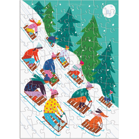 GALISON Puzzle Adventní kalendář: Veselé a třpytivé 12x80 dílků