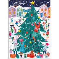 GALISON Puzzle Adventní kalendář: Veselé a třpytivé 12x80 dílků