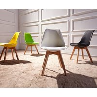 Designová židle VEYRON - bílá+černý podsedák