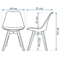 Designová židle VEYRON - bílá+šedý podsedák