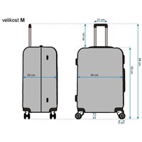 Moderní cestovní kufry DIAMOND - rozměry vel. M