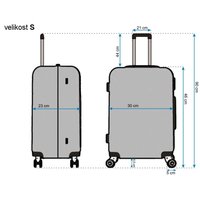 Moderní cestovní kufry DIAMOND - rozměry vel. S