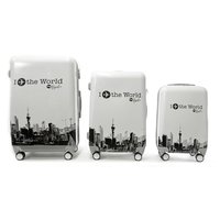 Moderní cestovní kufry WORLD - bílé