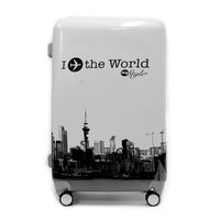 Moderní cestovní kufry WORLD - bílé