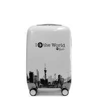 Moderní cestovní kufry WORLD - bílé