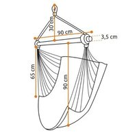 Závěsné houpací křeslo - rozměry