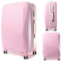 Moderní cestovní kufry DIAMOND - světle-růžové