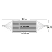 Houpací síť pro dva 220x150 cm - rozměry