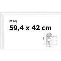 BFHM Plastový rám na puzzle 59,4x42cm A2 - bílý