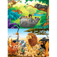 EDUCA Dřevěné puzzle Disney Zvířecí kamarádi 2x50 dílků