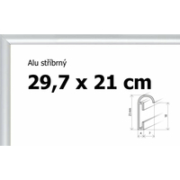 BFHM Hliníkový rám 29,7x21cm A4 - stříbrný