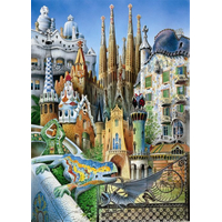 EDUCA Miniaturní puzzle Koláž z díla A.Gaudí 1000 dílků