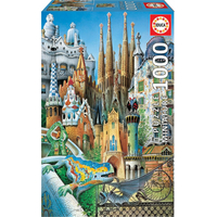 EDUCA Miniaturní puzzle Koláž z díla A.Gaudí 1000 dílků