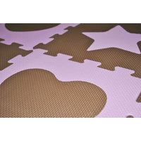 SUN TA TOYS Pěnové puzzle Hvězdy a srdce růžové S4 (30x30)