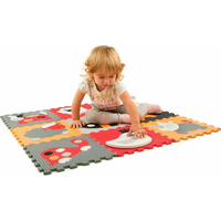 BABY GREAT Pěnové puzzle Zvířata šedá-červená SX (30x30)