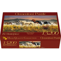CLEMENTONI Puzzle Divocí koně - Hřmící stádo 13200 dílků