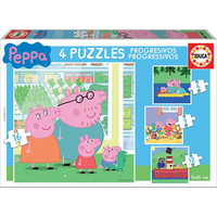 EDUCA Puzzle Prasátko Pepina 4v1 (6,9,12,16 dílků)