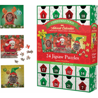 EUROGRAPHICS Puzzle Adventní kalendář: Vánoční pejsci 24x50 dílků