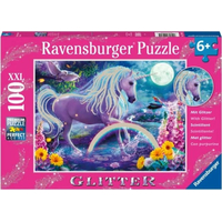 RAVENSBURGER Třpytivé puzzle Jednorožec XXL 100 dílků