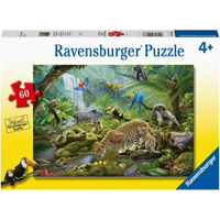 RAVENSBURGER Puzzle Zvířata v deštném pralese 60 dílků