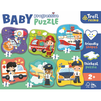 TREFL Baby puzzle Povolání a vozidla 6v1 (2-6 dílků)