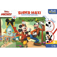 TREFL Oboustranné puzzle Mickeyho klubík SUPER MAXI 24 dílků