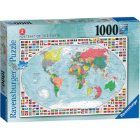 RAVENSBURGER Puzzle Barevná mapa světa 1000 dílků