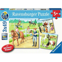 RAVENSBURGER Puzzle Den u koní 3x49 dílků