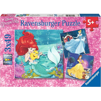 RAVENSBURGER Puzzle Disney princezny: Dobrodružství 3x49 dílků
