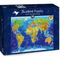 BLUEBIRD Puzzle Geopolitická mapa světa 1000 dílků