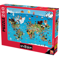 ANATOLIAN Puzzle Kreslená mapa světa 260 dílků
