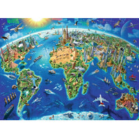 RAVENSBURGER Puzzle Mapa světových památek XXL 300 dílků