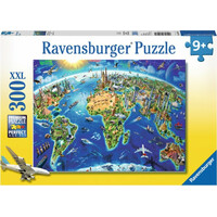 RAVENSBURGER Puzzle Mapa světových památek XXL 300 dílků