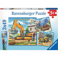 RAVENSBURGER Puzzle Stavební stroje 3x49 dílků