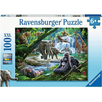 RAVENSBURGER Puzzle Zvířata z džungle XXL 100 dílků