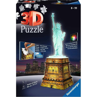 RAVENSBURGER Svítící 3D puzzle Noční edice Socha Svobody 108 dílků