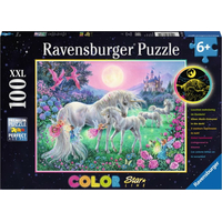 RAVENSBURGER Svítící puzzle Jednorožci za úplňku XXL 100 dílků