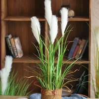 Umělá tráva pampová - 90 cm - ecru bílá